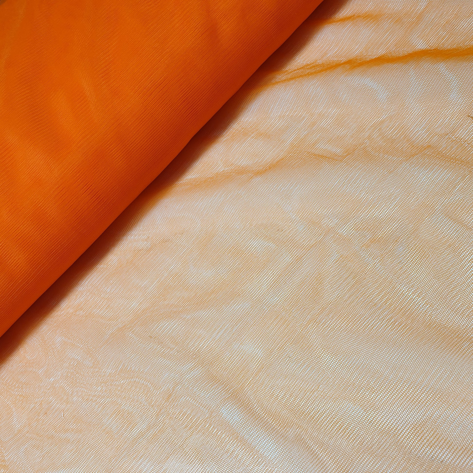 plain orange sheer tulle net fabric