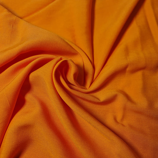 plain orange viscose challis fabric
