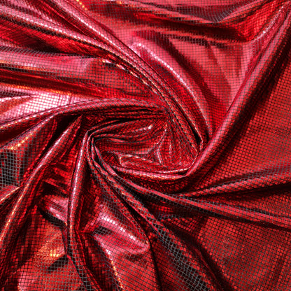 red metallic fabric for costume