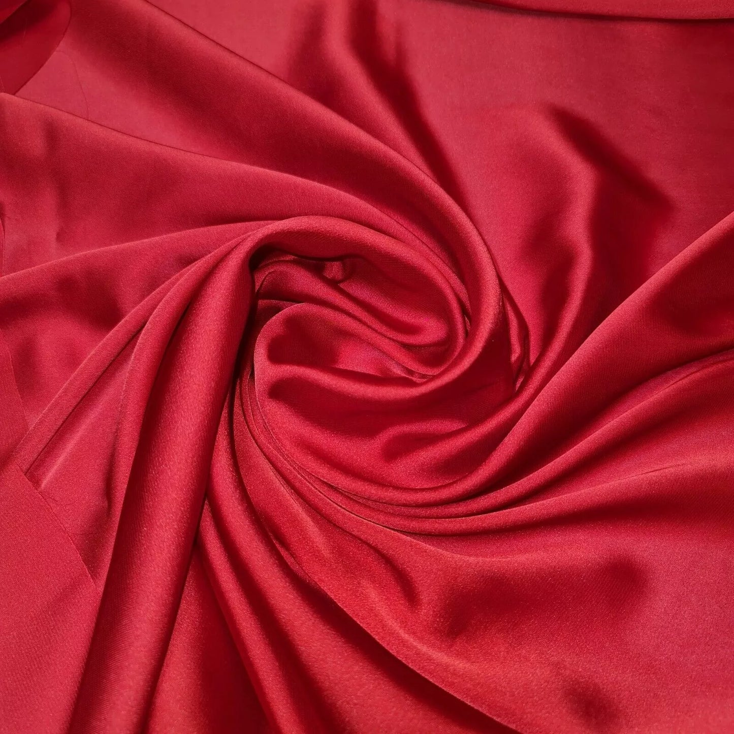 Red Charmeuse Soft Silky Satin Fabric Wedding Dress Glossy Drape Décor Material 44" (20 Meter Roll)