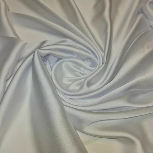White Charmeuse Soft Silky Satin Fabric Wedding Dress Glossy Drape Décor Material 44" (20 Meter Roll)
