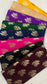 Floral Gold Jacquard Banaras Brocade Dress Craft Fabric 44" Wide By The Meter
