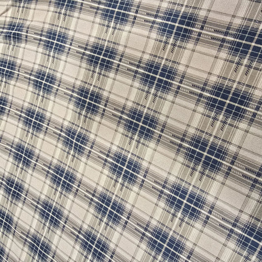 Camel Brown Heritage Viscose Challis Fabric Check Plaid Tartan Soft Drape Rayon Dress Material 58" Wide By The Meter