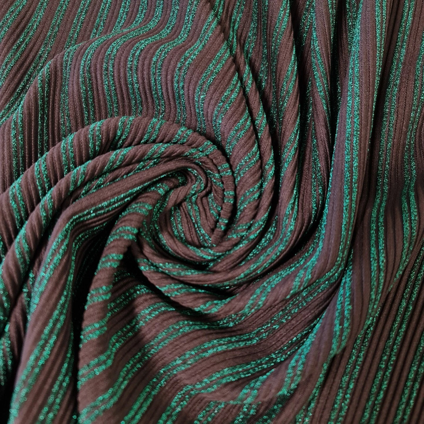 Black Jade Glitter Stripe Stretch Jersey Fabric 58" Dress Dance Costume By Meter