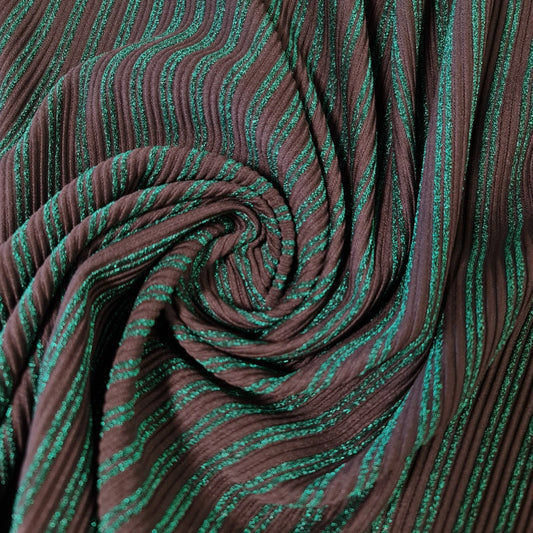 Black Jade Glitter Stripe Stretch Jersey Fabric 58" Dress Dance Costume By Meter
