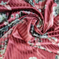 Burgundy Floral Satin Fabric Stripe Print Dress Craft Bridal Material 58" By Meter