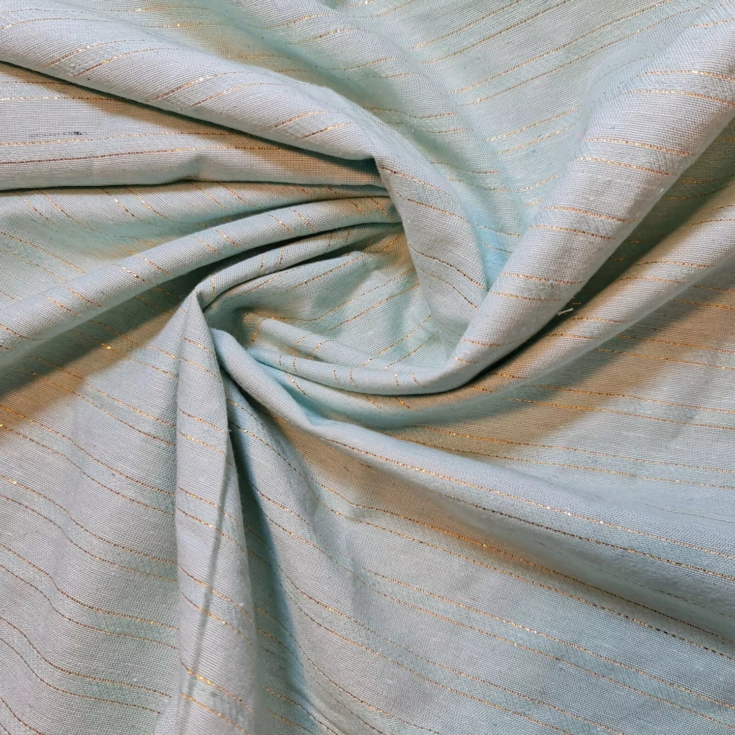 100% Cotton Linen Fabric Lurex Stripe Dress Craft Quilting Material 44" Wide By The  Meter