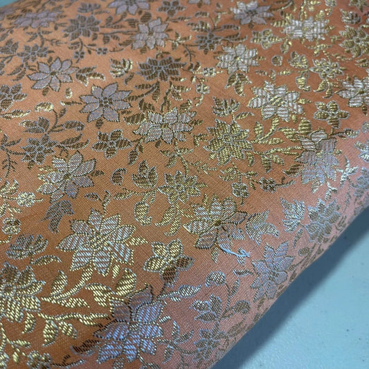 Metallic Floral Brocade Fabric Dress Craft Costume Material By Meter 44" Wide By The Meter