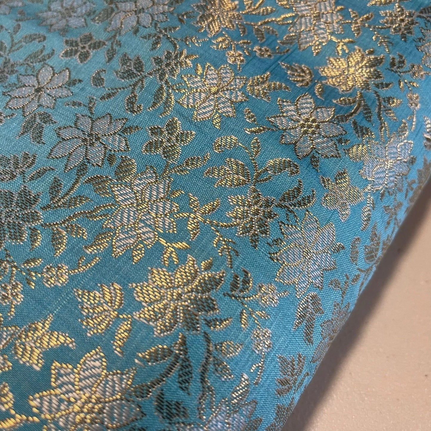 Metallic Floral Brocade Fabric Dress Craft Costume Material By Meter 44" Wide By The Meter