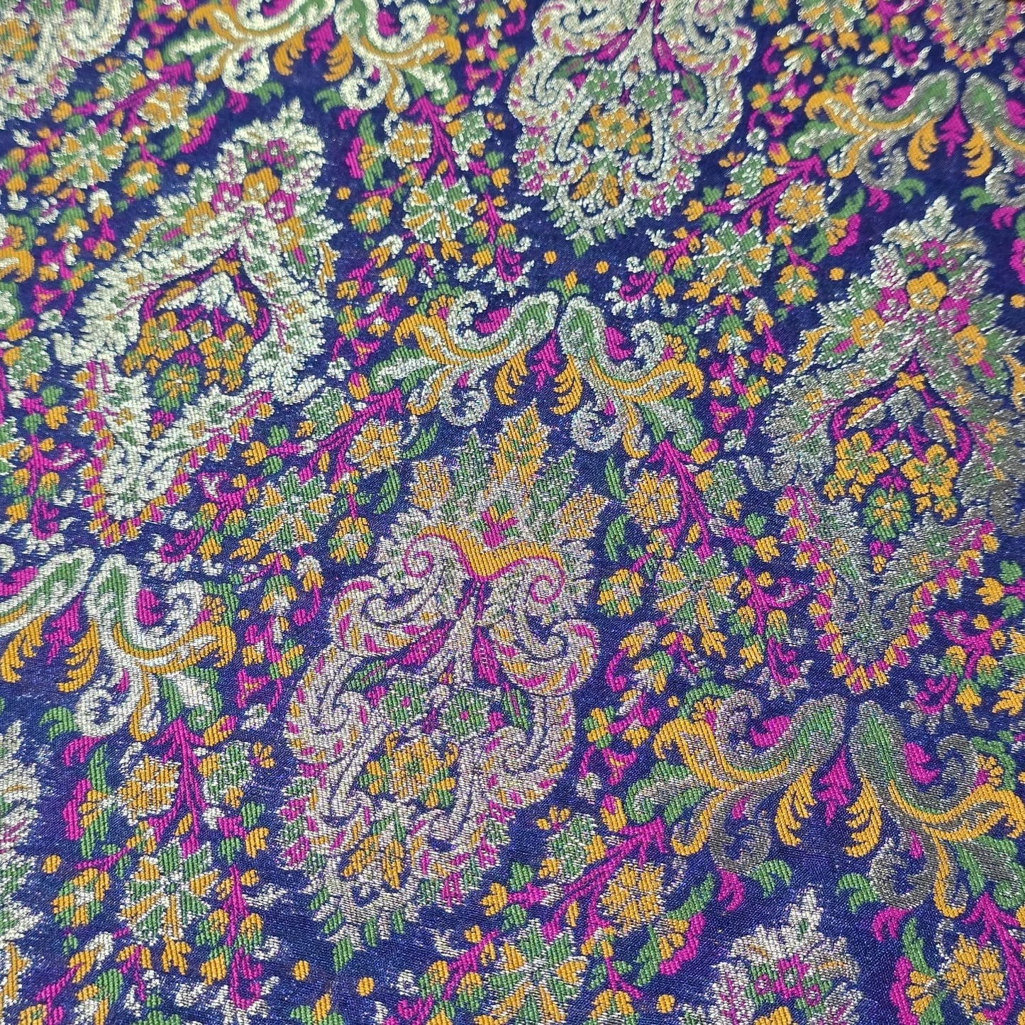 Royal Mughal Paisley Gold Jacquard Banaras Brocade Dress Craft Fabric 44" Wide By The Meter