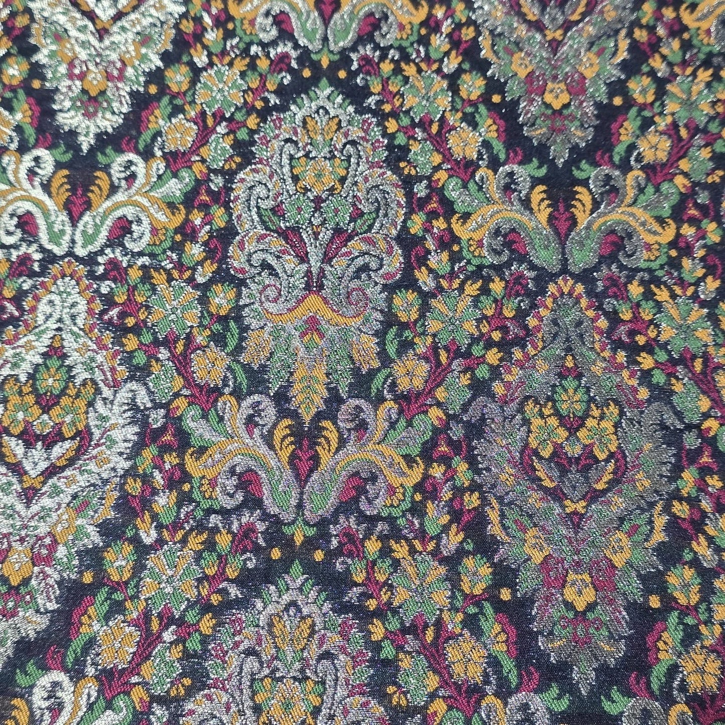 Royal Mughal Paisley Gold Jacquard Banaras Brocade Dress Craft Fabric 44" Wide By The Meter