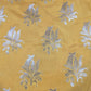Floral Gold Jacquard Banaras Brocade Dress Craft Fabric 44" Wide By The Meter