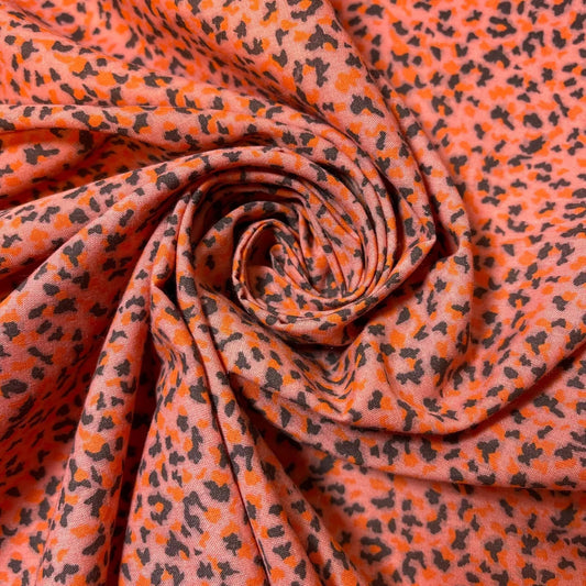 Peach Speckle 100% Cotton Vintage Material Novelty Floral Dress Craft Quilting Fabric 44"