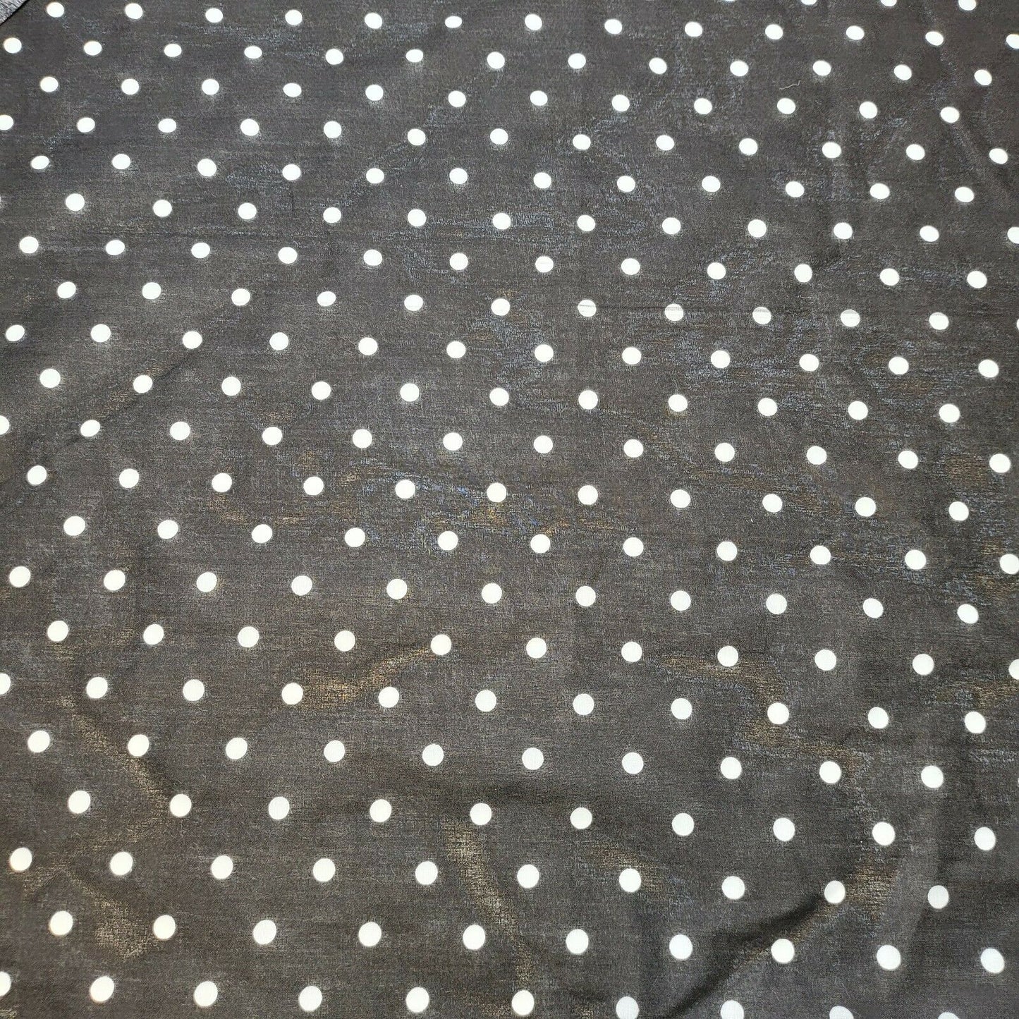 BLACK PEA PIN SPOTTY POLKA DOT POLYCOTTON FABRIC DRESS QUILTING MATERIAL 44"