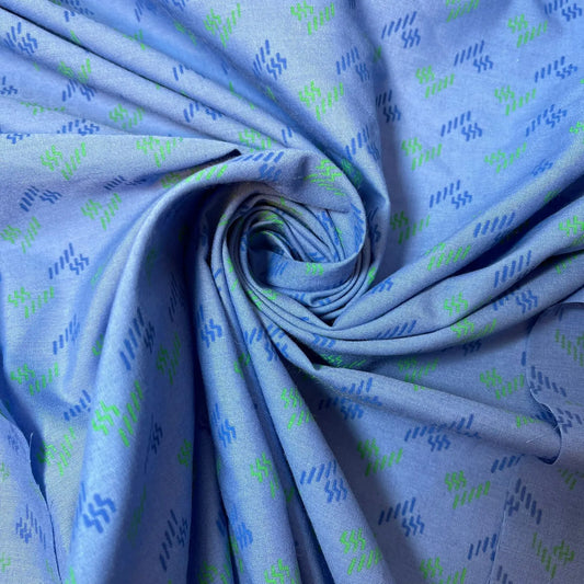 New Blue Snooze 100 % Baumwolle Vintage Material Neuheit Blumenkleid Handwerk Quilten Stoff 44"