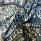 Grey White Floral Chiffon Sheer Material Dress Craft Decor Fabric 44" By The Meter