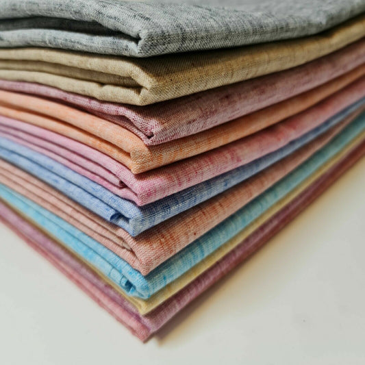 100% Natural Cotton Linen Fabric Soft Mélange Dress Craft Quilting Material 44" By The Meter