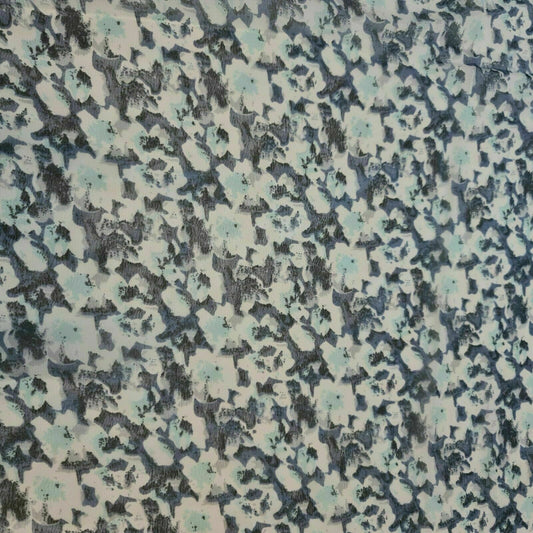 Weiß-graues Chiffon-Material mit Blumenmuster, durchsichtig, für Kleider, Bastel- und Dekorationsstoffe, 111,8 cm, Meterware