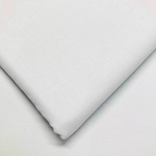 White Cotton Calico Canvas Craft Patchwork Fabric Material 58" (20 Meter Roll)