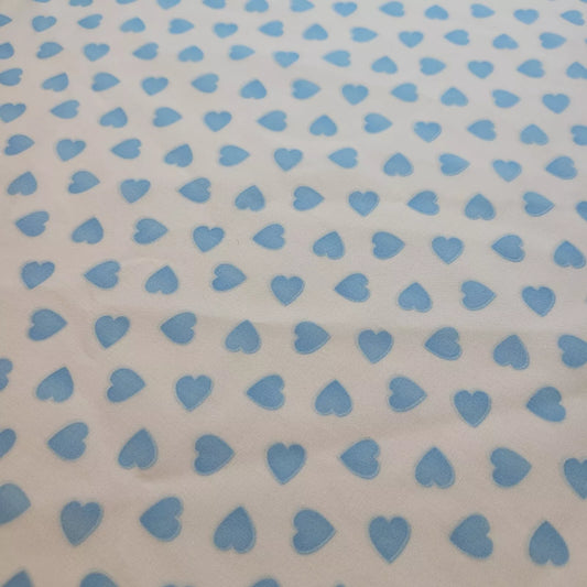 Blue Heart 100% Cotton Vintage Material Novelty Floral Dress Craft Quilting Fabric 44"