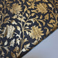 Grey Floral Gold Foil Print Sheer Moss Crepe Dress Craft Drape Fabric Material 44" By The Meter
