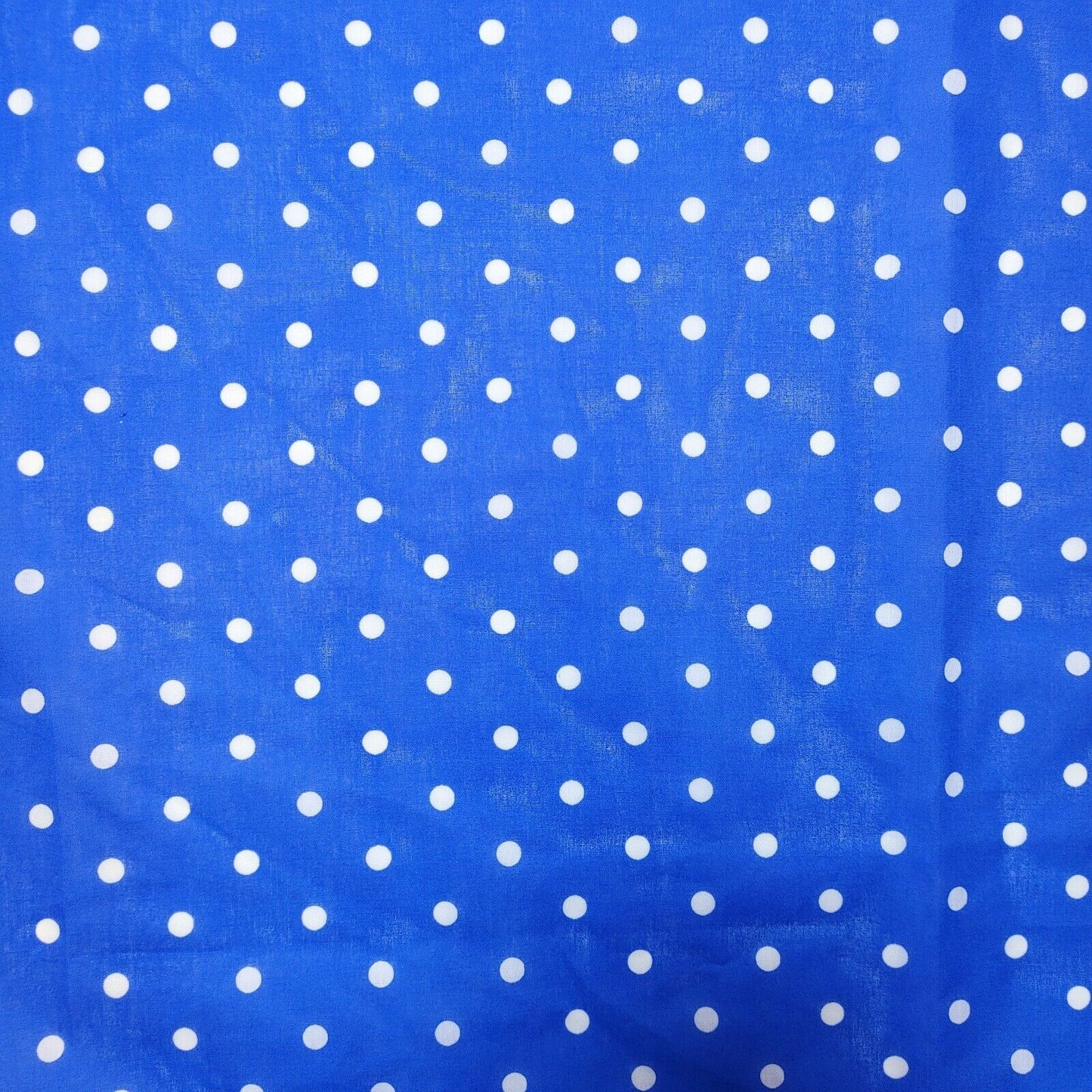 ROYAL BLUE PEA PIN SPOTTY POLKA DOT POLYCOTTON FABRIC DRESS QUILTING MATERIAL 44"