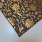 Grey Floral Gold Foil Print Sheer Moss Crepe Dress Craft Drape Fabric Material 44" By The Meter