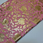 Baby Pink Floral Gold Foil Print Sheer Moss Crepe Dress Craft Drape Fabric Material 44" By The Meter