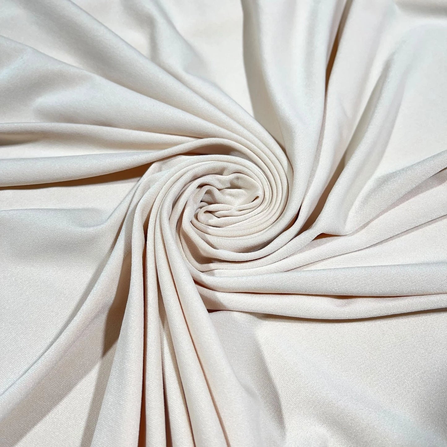 Plain Warm Cream ITY Stretch Jersey Fabric – 58" Wide | Soft Polyester Elastane Dress Fabric | Sold by the Metre