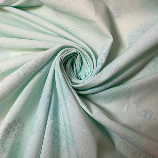 Mint Multi Circle 100 % Baumwolle Vintage Material Neuheit Blumenkleid Handwerk Quiltstoff 44"