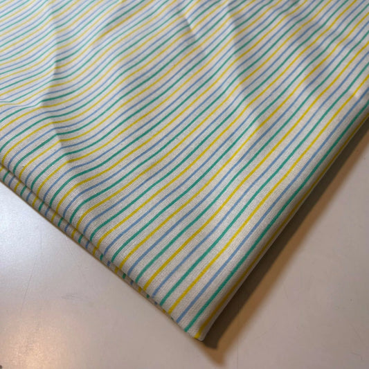 Multi Stripe 100% Cotton Vintage Material Novelty Floral Dress Craft Quilting Fabric 44"