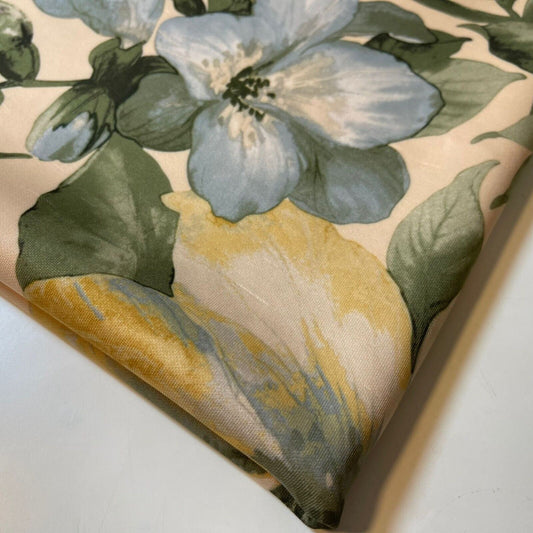 Pastel Floral Scuba Fabric – Soft Stretch Material with Large Flowers (58” Wide) | By the Meter