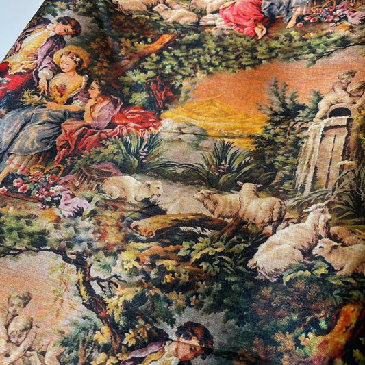 French Tapestery Floral Polyester Raw Silk Material Dress Craft Quilting Fabric 44" By The Meter