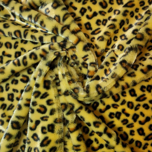 Kunstpelzstoff mit Leopardenmuster, luxuriöser Griff, kurzer Flor, pelzig, weich und kuschelig, Material, 147,3 cm