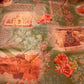 Peach Taj Mahal Floral Polyester Raw Silk Material Dress Craft Quilting Fabric 44" By The Meter