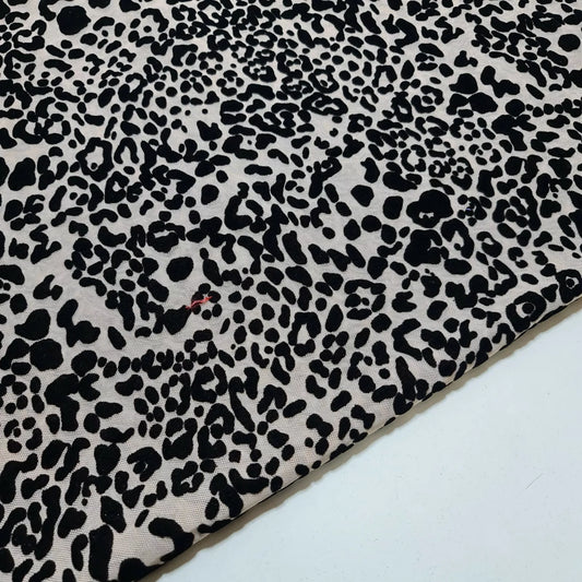 Leopard Velvet Flock Mesh Net Fabric Sheer Stretch Dress Craft Material 58" Wide By The Meter