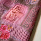 Pink Taj Mahal Floral Polyester Raw Silk Material Dress Craft Quilting Fabric 44" By The Meter
