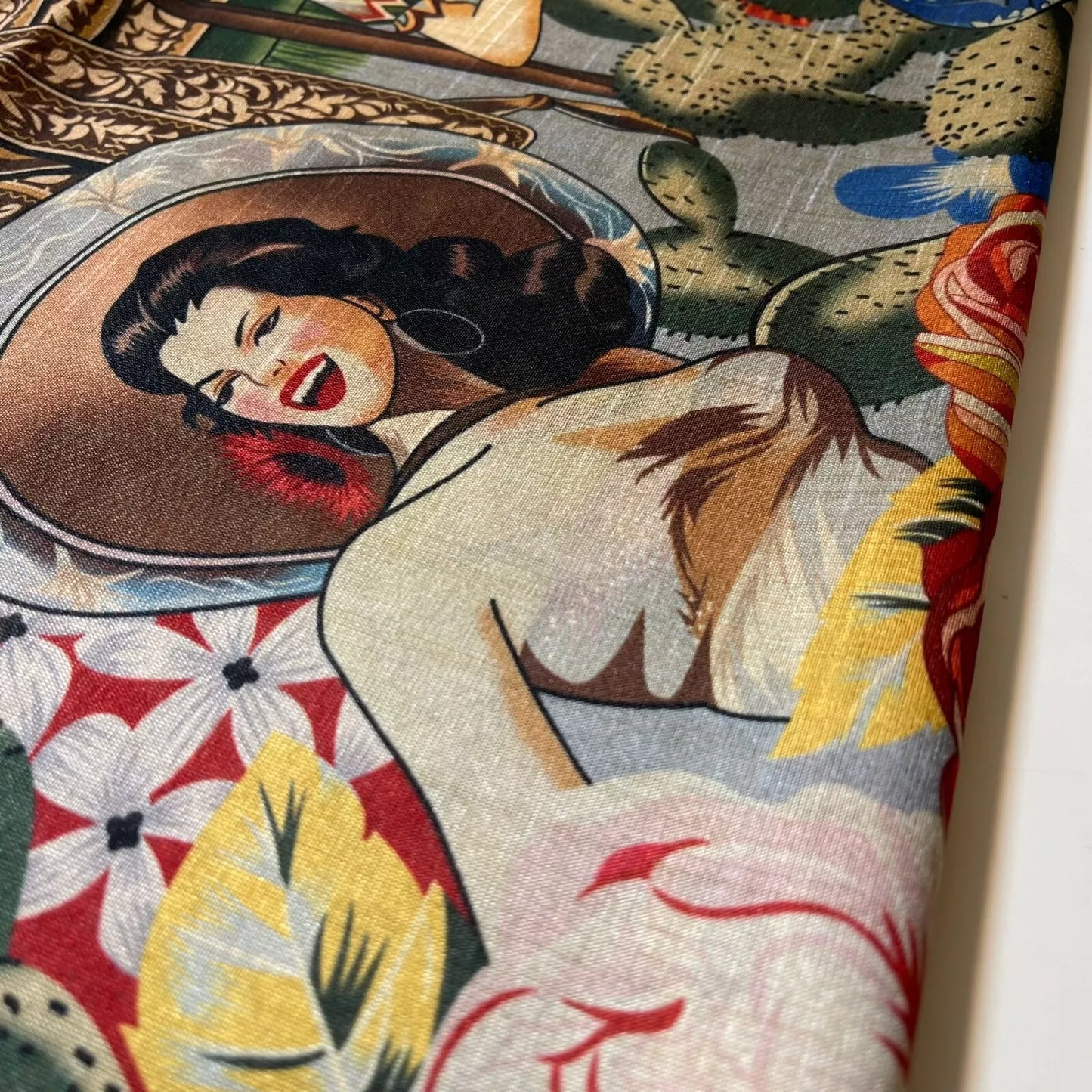 Senorita Floral Polyester Raw Silk Material Dress Craft Quilting Fabric 44" By The Meter