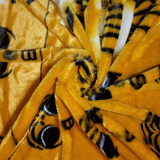 Kunstpelzstoff mit Tiger-Print, luxuriöser Griff, kurzer Flor, pelzig, weich und kuschelig, 147,3 cm