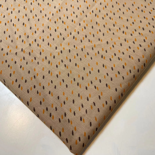 Beige Speckle 100% Cotton Vintage Material Novelty Floral Dress Craft Quilting Fabric 44"