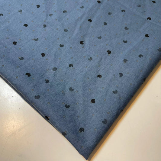 Grey Pacman 100% Cotton Vintage Material Novelty Floral Dress Craft Quilting Fabric 44"