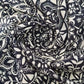 Midnight Tile Floral Viscose Challis Fabric – Black & Ivory Boho Dress Fabric, Soft Drapey Material | 58” Wide by the Meter