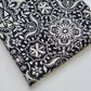 Midnight Tile Floral Viscose Challis Fabric – Black & Ivory Boho Dress Fabric, Soft Drapey Material | 58” Wide by the Meter