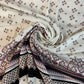 Boho Border Panel Crinkle Viscose Fabric – Ivory Floral Geometric Repeating Panel Dress Fabric | 58” Wide by the Meter