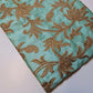 Luxury Faux Raw Silk Fabric with Gold Floral Embroidery – 44” Wide – Dress, Décor & Craft Material (By the Meter)