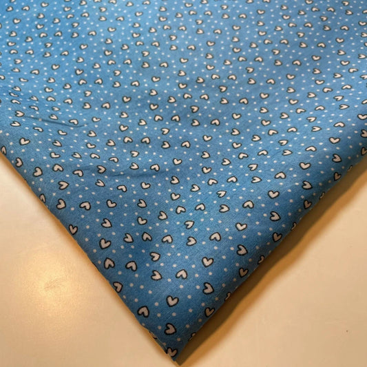 Blue Heart Crepe Print Fabric Sewing Craft Spot Quilting Dress Material 58" By the Meter (Copy)