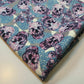 Purple Skull Print Satin Fabric 58" Wide | Gothic Halloween Dress, Costume & Craft Material By The Meter
