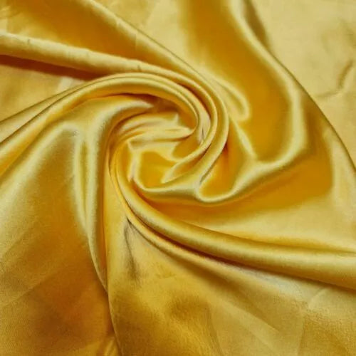 Yellow Charmeuse Soft Silky Satin Fabric Wedding Dress Glossy Drape Décor Material 44" (20 Meter Roll)