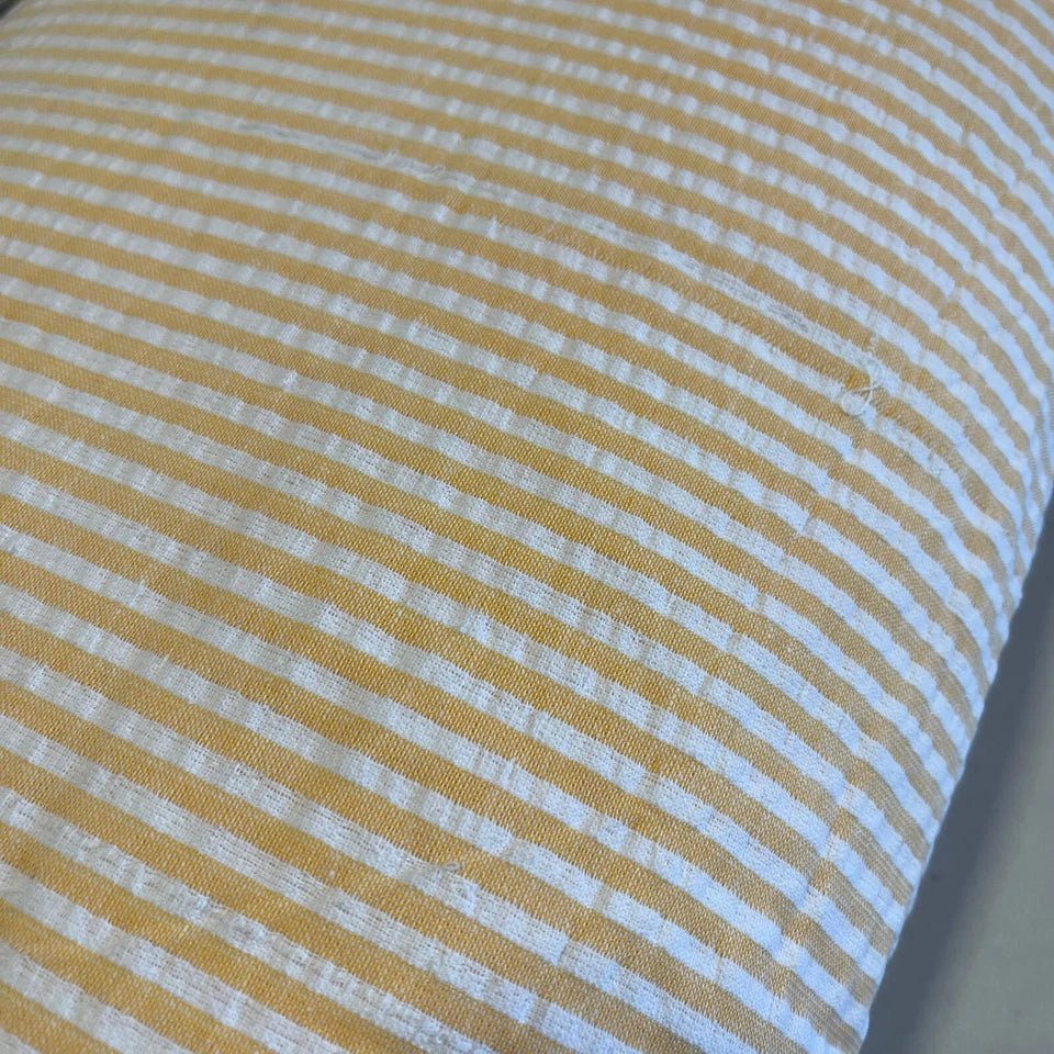 Apricot 100% Cotton Seersucker Fabric Crush Stripe Costume Craft Dress Material 44" By The Meter