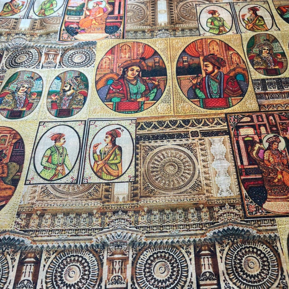 Emperor of India Tapestry Maharaja Polyester Raw Silk Material Dress Craft Quilting Fabric 44" By The Meter